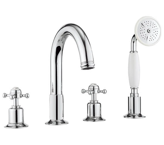 Crosswater Belgravia 4 Hole Chrome Bath Shower Mixer Tap With Kit 3 Crosswater Belgravia 4 Hole Chrome Bath Shower Mixer Tap With Kit