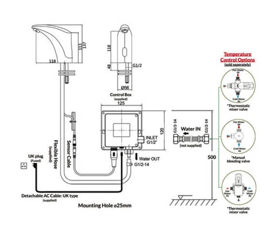 RAK Compact Commercial Modern Deck Mounted Chrome Infra Red Tap 4 RAK Compact Commercial Modern Deck Mounted Chrome Infra Red Tap - Image 2