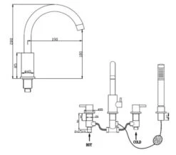 RAK Prima Tech 4-Hole Chrome Plated Bath Shower Mixer Tap Deck Mounted -Duravit Store M 2020 5 28 11 38 12 112