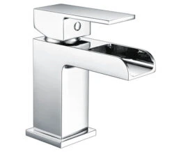 RAK Art Cubis Waterfall Chrome Flat Mono Basin Mixer Tap