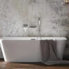 Aqua Mono 1700 X 800mm Luxury Back-To-Wall Freestanding Bath White