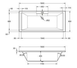 Aqua Legend Square Single Ended Standard White Bath - Sizes Available -Duravit Store M700 2020 10 26 7 51 25 653 1
