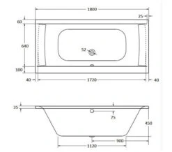 Aqua Oporto Square Rectangular Double Ended White Bathtub - Sizes And Variants Available -Duravit Store M700 2020 10 28 8 47 26 701 1