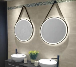HiB Solstice Cool White LED Illuminated Round Mirror With Matt Black Frame -Duravit Store M700 2020 10 3 7 53 44 504