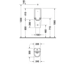 Duravit Starck 3 Rimless Urinal 245 X 300mm -Duravit Store M700 2020 10 6 9 59 8 477