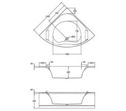 Aqua Luxe 1400mm White Corner Bathtub With Built-In Headrest