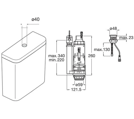 Roca EM1 Touchless Cistern Flush Valve Kit - Universal 4 Roca EM1 Touchless Cistern Flush Valve Kit - Universal - Image 2