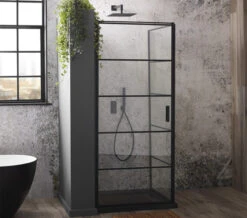 Aquaglass Velar 8mm Black Corner Entry Enclosure