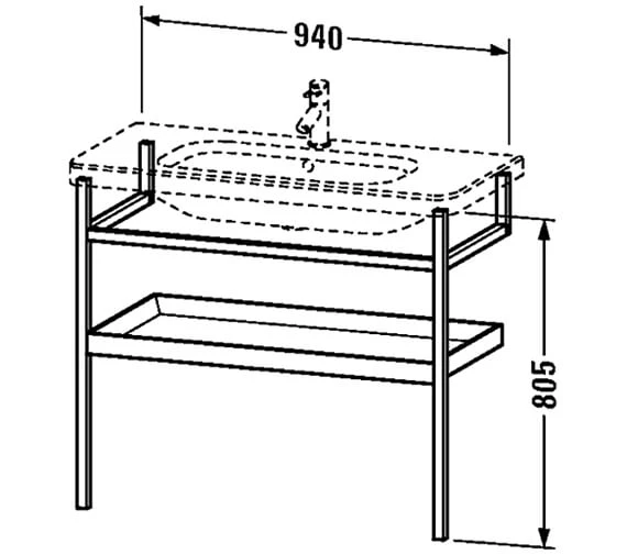 Duravit DuraStyle Floor-Mounted Towel Rail With Shelf 7 Duravit DuraStyle Floor-Mounted Towel Rail With Shelf - Image 5