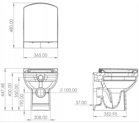 Saneux I-Line II Gloss-White Rimless Back To Wall WC Pan With Soft Close Seat And Cover 5 Saneux I-Line II Gloss-White Rimless Back To Wall WC Pan With Soft Close Seat And Cover - Image 3