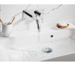 Crosswater Design 2 Hole Wall Mounted Chrome Basin Mixer Tap - DE121WNC