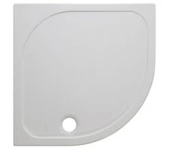 Crosswater Quadrant 45mm White Stone Resin Low Level Tray With Waste