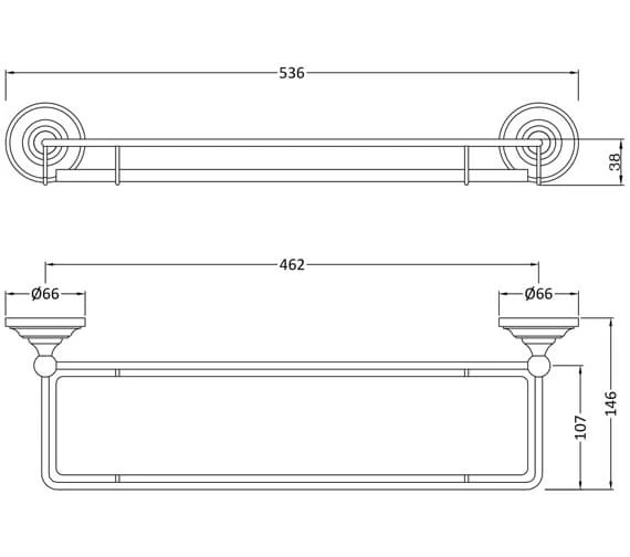 Hudson Reed Traditional Glass Shelf With Chrome Holder 5 Hudson Reed Traditional Glass Shelf With Chrome Holder - Image 3
