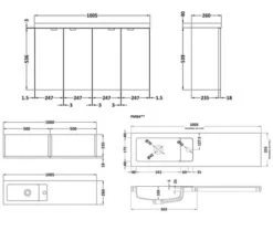 Hudson Reed Fusion 1000mm Wall Hung 4 Door Slimline Vanity Unit And Basin -Duravit Store M700 2020 6 10 10 47 24 292