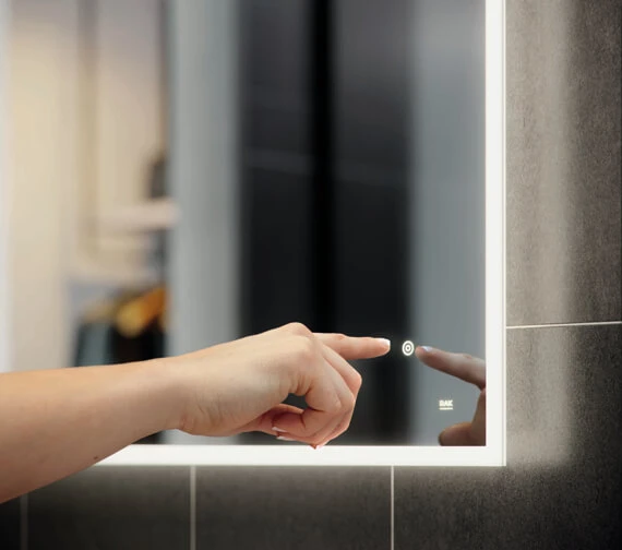 RAK Amethyst LED Illuminated Mirror With Demister Pad And Shaver Socket 8 RAK Amethyst LED Illuminated Mirror With Demister Pad And Shaver Socket - Image 6