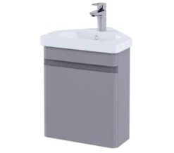 RAK Resort Wall Hung 450mm Wide Corner Matt White Vanity Unit With Basin -Duravit Store M700 2020 6 20 11 15 51 928
