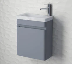 RAK Resort Wall Hung 450mm Wide Cloakroom Matt White Vanity Unit With Basin