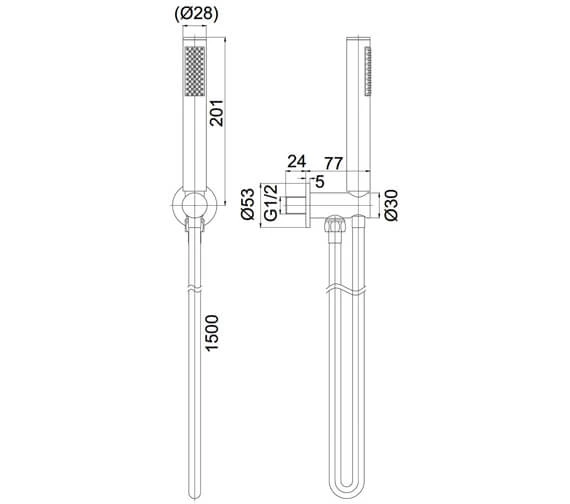 Crosswater MPRO Wall Mounted Shower Kit With Outlet And Hose 5 Crosswater MPRO Wall Mounted Shower Kit With Outlet And Hose - Image 3