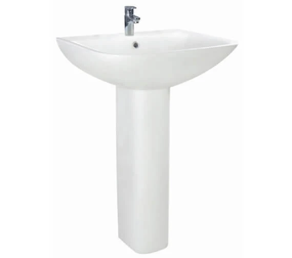 Joseph Miles NIX Porto 550mm White Basin With Pedestal 4 Joseph Miles NIX Porto 550mm White Basin With Pedestal - Image 2