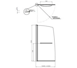 Aqualux Aqua 5 Half Frame 800mm X 1500mm Bath Screen