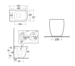 RAK Metropolitan Back-To-Wall White WC Pan With Soft-Close Seat 525mm Projection -Duravit Store M700 2021 1 20 14 4 37 655