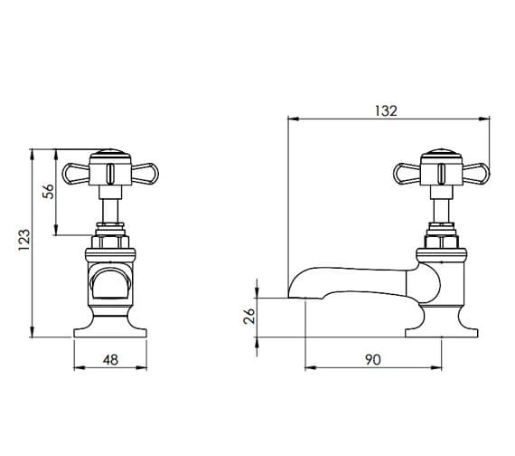 Tavistock Varsity Pair Of Chrome Basin Taps 5 Tavistock Varsity Pair Of Chrome Basin Taps - Image 3