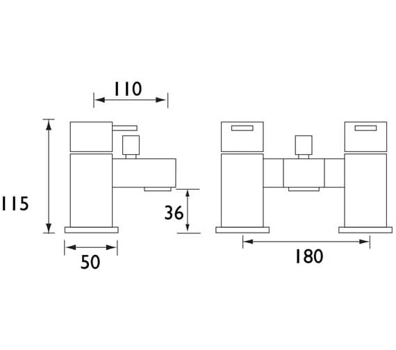 Bristan Quadrato Chrome Bath Mixer Tap 6 Bristan Quadrato Chrome Bath Mixer Tap - Image 4