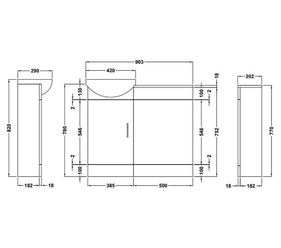 Nuie Sienna Floor Standing Gloss White Cloakroom Fitted Furniture Pack 5 Nuie Sienna Floor Standing Gloss White Cloakroom Fitted Furniture Pack - Image 3