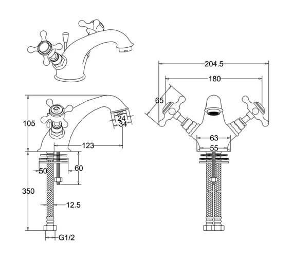 Burlington Stafford Chrome Mono Basin Mixer Tap With Pop-Up Waste 4 Burlington Stafford Chrome Mono Basin Mixer Tap With Pop-Up Waste - Image 2