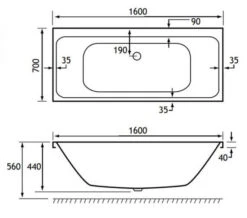 Joseph Miles Malin White 5mm Acrylic Bath - Double Ended -Duravit Store M700 2021 11 27 7 57 14 484