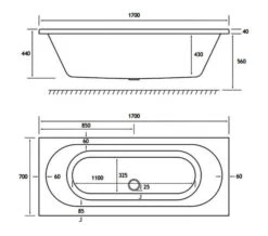 Joseph Miles Biscay Double Ended Straight Edge 5mm Acrylic White Bath -Duravit Store M700 2021 12 14 10 45 17 267