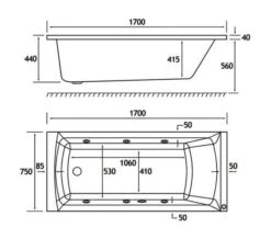 Joseph Miles Rockall Beauforte Reinforced Single Ended 6 Jet Whirlpool Bath White -Duravit Store M700 2021 12 14 14 7 46 671