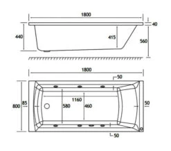 Joseph Miles Rockall Beauforte Reinforced Single Ended 6 Jet Whirlpool Bath White -Duravit Store M700 2021 12 14 14 8 12 292