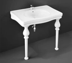 RAK Console Alexandra 1 Tap Hole White 845mm Basin With Ceramic Legs