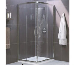Lakes Classic Silver Semi Frame-less Corner Entry Enclosure - CLVC075S