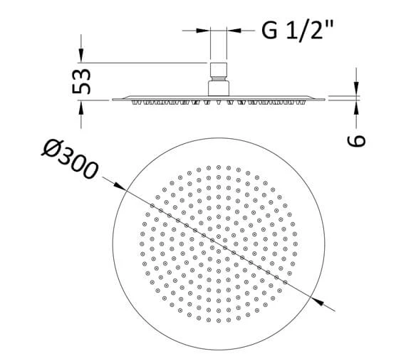 Hudson Reed Round Fixed Shower Head Chrome 8 Hudson Reed Round Fixed Shower Head Chrome - Image 6