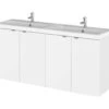 Hudson Reed Fusion 1200mm Wall Hung Full Depth 4 Door Vanity Unit And Basin