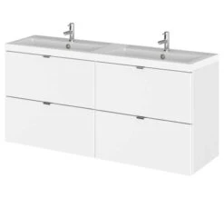 Hudson Reed Fusion 1200mm Wall Hung Full Depth 4 Drawer Vanity Unit And Basin