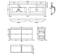 Hudson Reed Fusion 1200mm Wall Hung Full Depth 4 Drawer Vanity Unit And Basin -Duravit Store M700 2021 3 10 9 3 2 927