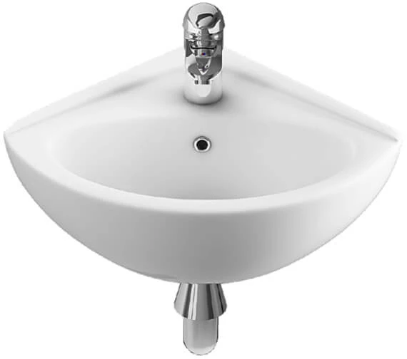 Lecico Atlas 470mm Wide Corner White Basin 4 Lecico Atlas 470mm Wide Corner White Basin - Image 2