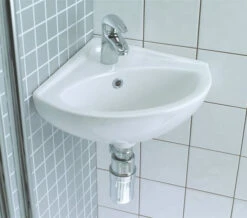 Lecico Atlas 470mm Wide Corner White Basin