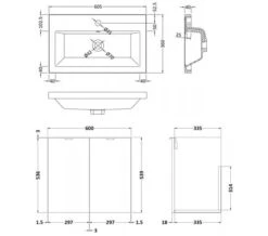 Hudson Reed Fusion Wall Hung Full Depth 2 Door Vanity Unit And Basin -Duravit Store M700 2021 3 6 9 0 7 835