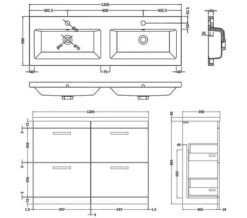 Nuie Athena 1200mm Wide Floor Standing 4 Drawer Cabinet And Double Basin 9 Nuie Athena 1200mm Wide Floor Standing 4 Drawer Cabinet And Double Basin -Duravit Store M700 2021 3 8 6 14 28 642