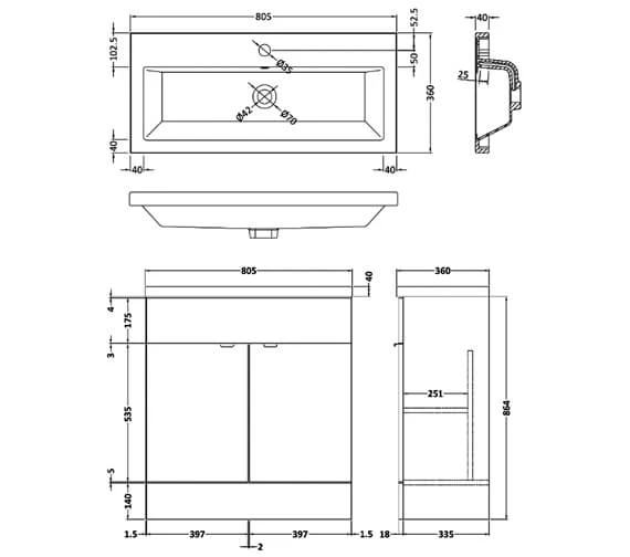 Hudson Reed Fusion Full Depth Floor-Standing Vanity Unit And Basin 10 Hudson Reed Fusion Full Depth Floor-Standing Vanity Unit And Basin - Image 8