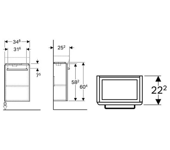 Geberit Selnova Compact 348 X 252mm Small Projection 1 Door Cabinet 5 Geberit Selnova Compact 348 X 252mm Small Projection 1 Door Cabinet - Image 3