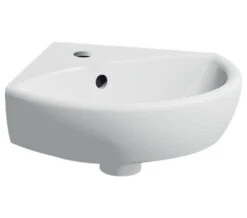 Geberit Selnova Single Tap Hole Corner Handrinse Basin White