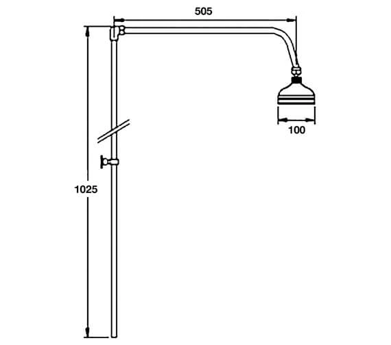 Nuie Traditional Rigid Riser Shower Kit 5 Nuie Traditional Rigid Riser Shower Kit - Image 3