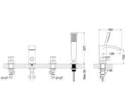 Crosswater Flow 4 Hole Deck Mounted Chrome Bath Shower Mixer Tap Set With Kit -Duravit Store M700 2021 5 24 11 11 55 495