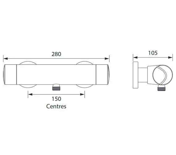 Bristan Opac Exposed Thermostatic Chrome Bar Shower Valve 6 Bristan Opac Exposed Thermostatic Chrome Bar Shower Valve - Image 4