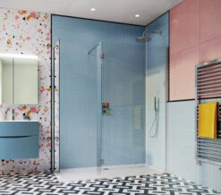 Crosswater Design Plus Silver Finish Double Sided Walk In Enclosure 1400 X 900mm